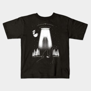 Bigfoot Riding Loch Ness Monster Ufo Abduction Kids T-Shirt